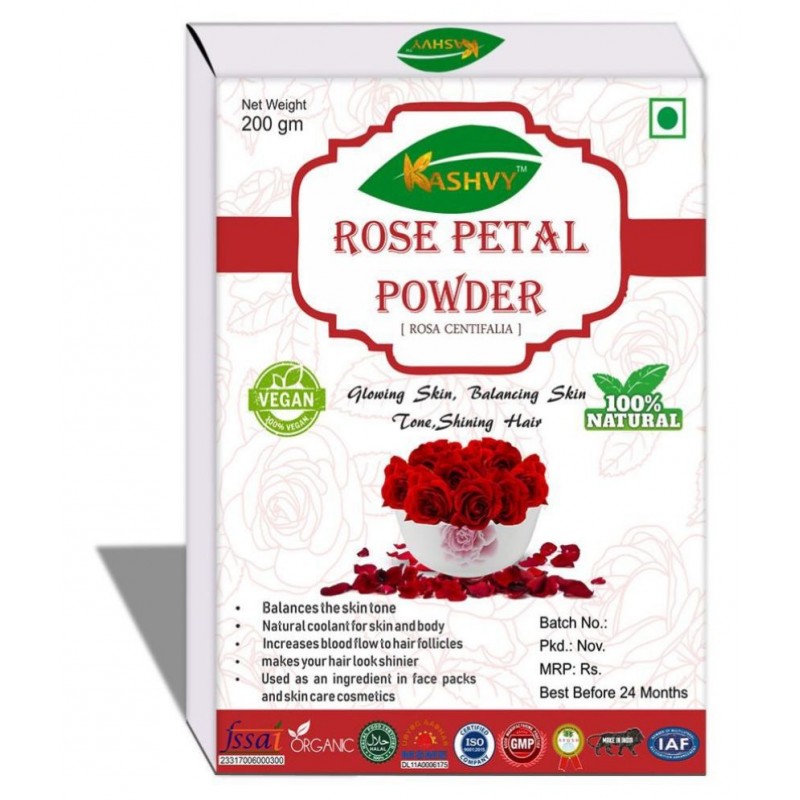 Kashvy Rose Petal Powder 200 gm Pack Of 1