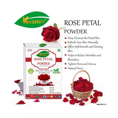 Kashvy Rose Petal Powder 400 gm Pack Of 2