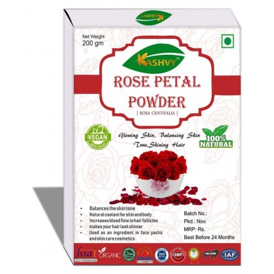 Kashvy Rose Petal Powder 600 gm Pack of 3