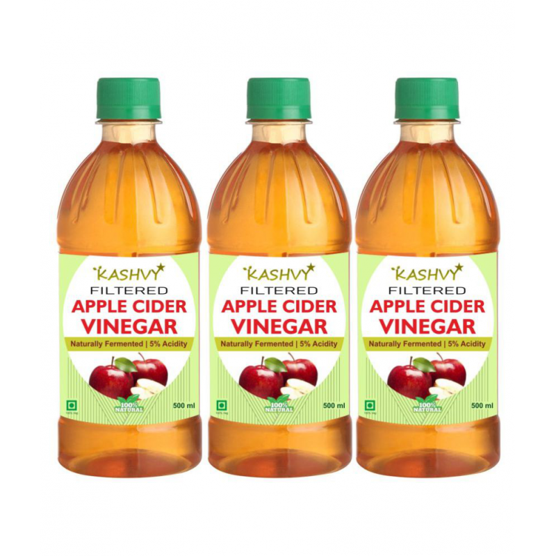 Kashvy filtered FACV vinegar  ideal as salad dressing, 1500 ml Unflavoured Pack of 3