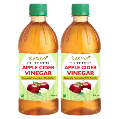 Kashvy filtered apple cider vinegar for salad dressing, 1500 ml Unflavoured Pack of 3