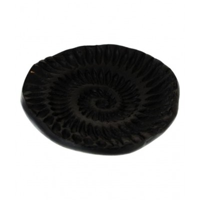 Kesar Zems Stone Vishnu Chakra Shalegram (4.5 cm x 4.5 cm x 1 cm, Black, Pack of 2)