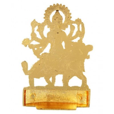 Kesar Zems Zinc Goddess Maa Durga Idol (10 cm x 10 cm x 0.5 cm, Gold)