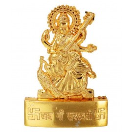 Kesar Zems Zinc Goddess Maa Saraswati Idol (7 cm x 5 cm x 0.5 cm, Gold) Kesar Zems Zinc Goddess Maa Saraswati Idol (7 cm x 5 cm x 0.5 cm, Gold)