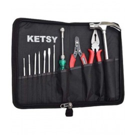 Ketsy 311 Hand Tool Kit 12 Pcs (8 Pcs Screwdriver ,1 Claw Hammer Steel Shaft ÃÂ½ Lb, 1 Combination Plier 8",1 Wire Cutter 6",1 Tool Bag)