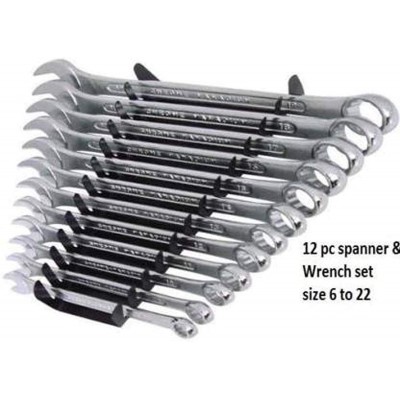 Ketsy Combination Spanner Set of 12(Size of the spanners are 6 mm, 7 mm, 8 mm, 9 mm, 10 mm, 11 mm, 12 mm, 13 mm, 14 mm, 17 mm, 19 mm and 22 mm)