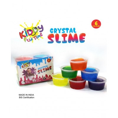 Kiddy Crystal Slime Pack of 6  Jelly Putty Set kit Toy for Girls Boys| Slime for Kids| Slime Easy Toy| 1 Pack Contains 6 Multiple Colors|putty slime|Age3+