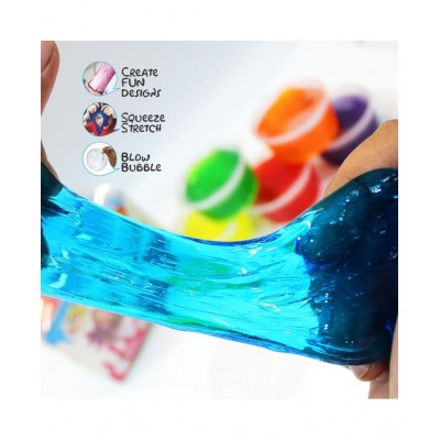 Kiddy Crystal Slime Pack of 6  Jelly Putty Set kit Toy for Girls Boys| Slime for Kids| Slime Easy Toy| 1 Pack Contains 6 Multiple Colors|putty slime|Age3+