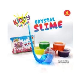 Kiddy Crystal Slime Pack of 6  Jelly Putty Set kit Toy for Girls Boys| Slime for Kids| Slime Easy Toy| 1 Pack Contains 6 Multiple Colors|putty slime|Age3+
