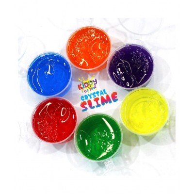 Kiddy Crystal Slime Pack of 6  Jelly Putty Set kit Toy for Girls Boys| Slime for Kids| Slime Easy Toy| 1 Pack Contains 6 Multiple Colors|putty slime|Age3+