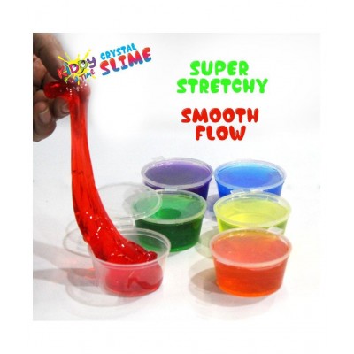 Kiddy Crystal Slime Pack of 6  Jelly Putty Set kit Toy for Girls Boys| Slime for Kids| Slime Easy Toy| 1 Pack Contains 6 Multiple Colors|putty slime|Age3+