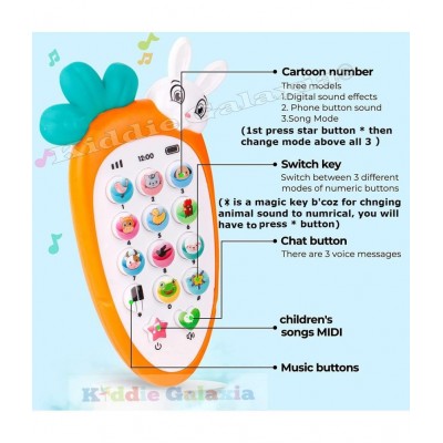 Kids My First Touch Screen Mobile with Light and Sound Effect, A Neck Holder with Random Character Smartphone Toy  (Multicolor)