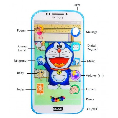 Kids My First Touch Screen Mobile with Light and Sound Effect, A Neck Holder with Random Character Smartphone Toy  (Multicolor)