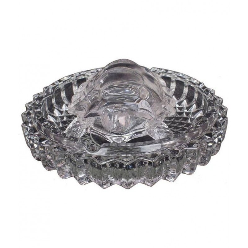 King & Queen White Glass Tortoise with Plate King & Queen White Glass Tortoise with Plate
