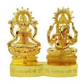 King Collection Laxmi Ganesh Brass Idol