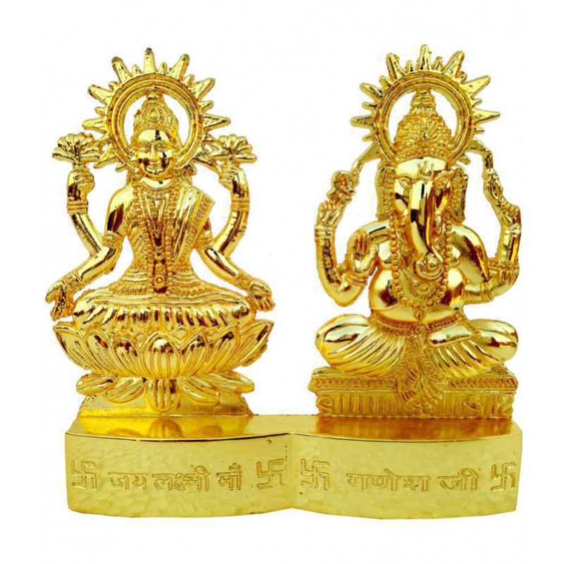King Collection Laxmi Ganesh Brass Idol