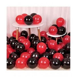 Kiran Enterprises 100 Metallic Balloon ( Red, Black )