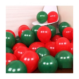 Kiran Enterprises 100 Metallic Balloon ( Red, Green )