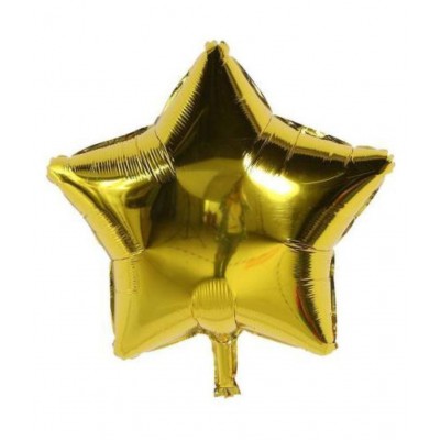 Kiran Enterprises Happy Anniversary (16 Gold Foil Letters) + 2 Gold Star (10 inch) + 30 Metallic Balloons Combo (Silver , Gold)