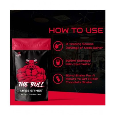Kobra Labs The Bull Mass Gainer Powder Chocolate Flavor 1kg