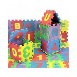 Kremlys Puzzle Mat for Kids, Interlocking Learning Alphabet and Number Mat toy for Kids, 36 Pieces - Multi-Color