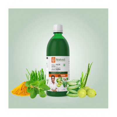 Krishna's Herbal & Ayurveda Amla Aloevera Wheatgrass Haldi Tulsi Juice 500ml