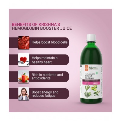 Krishna's Herbal & Ayurveda Hemoglobin Booster Juice 1000ml Krishna's Herbal & Ayurveda Hemoglobin Booster Juice 1000ml