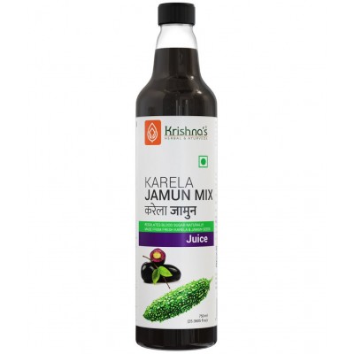 Krishna's Herbal & Ayurveda Karela  Jamun Mix Juice 750ml (Glass Pack)