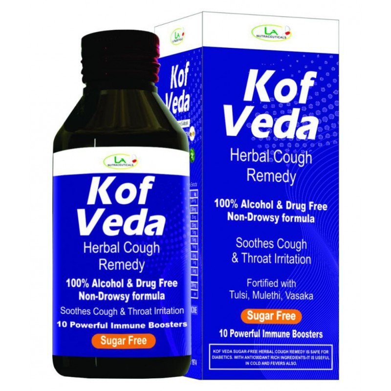 LA NUTRACEUTICALS Kof Veda Herbal Cough Remedy Liquid 100 ml Pack Of 4 LA NUTRACEUTICALS Kof Veda Herbal Cough Remedy Liquid 100 ml Pack Of 4