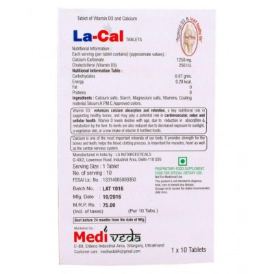 LA NUTRACEUTICALS La Cal Capsule 30 mg Pack Of 1