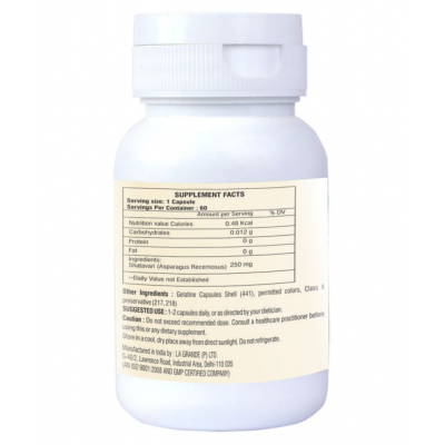 LA NUTRACEUTICALS Shatavari For Women Capsule 60 no.s Pack Of 2 LA NUTRACEUTICALS Shatavari For Women Capsule 60 no.s Pack Of 2