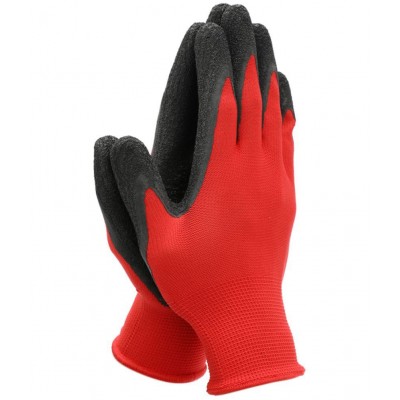 LAXMI Nylon Anti Cut Resistance Red Black Hand Gloves  (Pack of 10) Nylon Safety Glove
