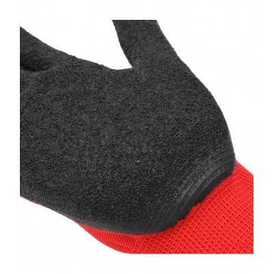 LAXMI Nylon Anti Cut Resistance Red Black Hand Gloves  (Pack of 10) Nylon Safety Glove