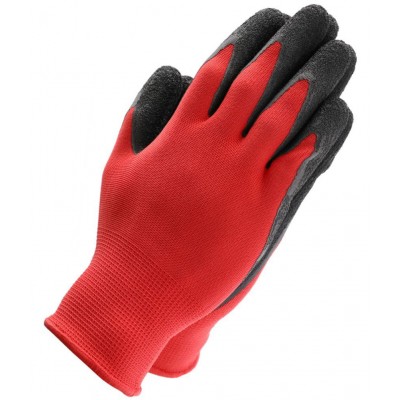 LAXMI Nylon Anti Cut Resistance Red Black Hand Gloves  (Pack of 10) Nylon Safety Glove