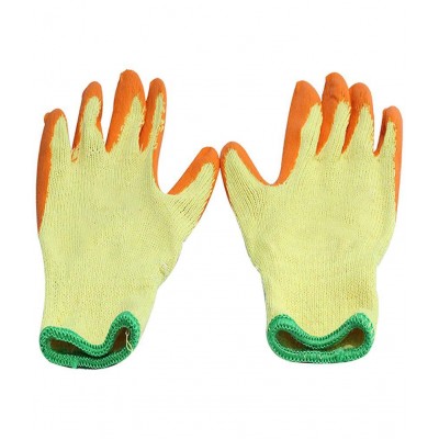LAXMI Nylon Anti Cut Resistance Yellow Orange Hand Gloves  (Pack of 05) Nylon Safety Glove