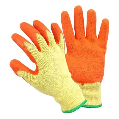 LAXMI Nylon Anti Cut Resistance Yellow Orange Hand Gloves  (Pack of 10) Nylon Safety Glove