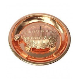 LOTUS RISE Copper Metal Feng Shui Vastu Turtle Tortoise Plate Set,(4-Inch)