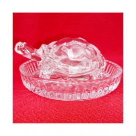 LS VRINDAVAN , Crystal Tortoise With Bowl , 9.5 CM Diameter