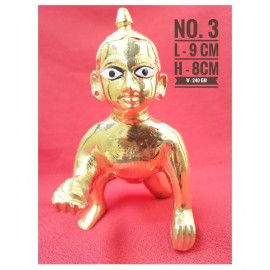 LS vrindavan Laddu Gopal Brass (SIZE - 3 ) IdolBal GopalThakur Ji Peetal Murti Medium Height 8 CM  (Size THREE 3 no.) (Ladoo Gopal) Janmashtami Special for Home Temple LS vrindavan Laddu Gopal Brass (SIZE - 3 ) IdolBal GopalThakur Ji Peetal Murti Medium Height 8 CM  (Size THREE 3 no.) (Ladoo Gopal) Janmashtami Special for Home Temple