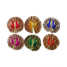 Laddu Gopal Poshak for size 1, Silk Material, Set of 6, 4.5 Inch Diameter, Stylish Attractive Design, For Daily Use & Festivals Laddu Gopal Poshak for size 1, Silk Material, Set of 6, 4.5 Inch Diameter, Stylish Attractive Design, For Daily Use & Festivals