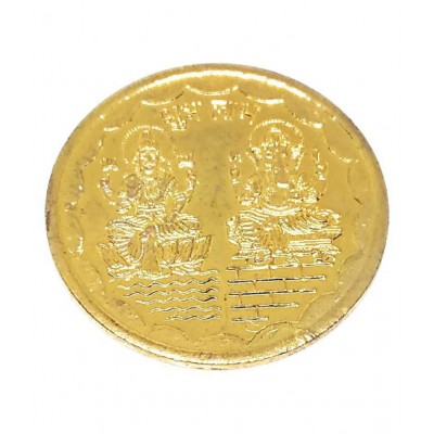 Lakshmi Ganesh Gold Plated metal Coin