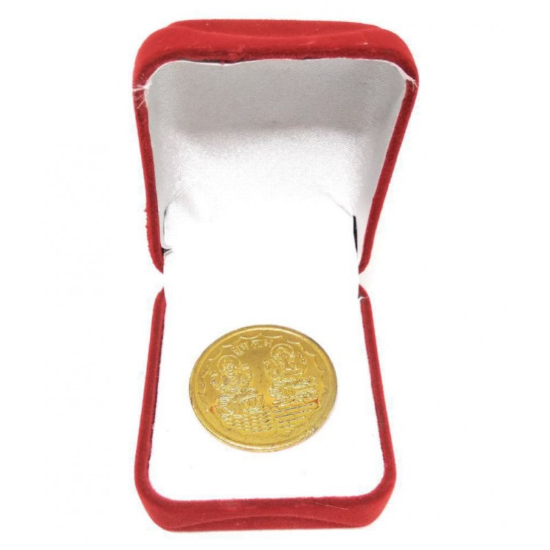 Lakshmi Ganesh Gold Plated metal Coin