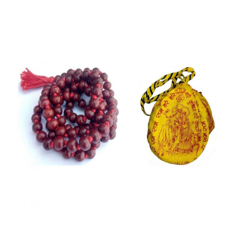 Lal Chandan Mala with Jaap Bag/ Gomukhi Lal Chandan Mala with Jaap Bag/ Gomukhi