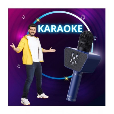 Landmark LM-BT-55-BL Stylish Wireless Rechargeable Bluetooth Karaoke Microphone for DJ Party & Singing