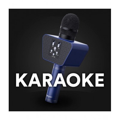 Landmark LM-BT-55-BL Stylish Wireless Rechargeable Bluetooth Karaoke Microphone for DJ Party & Singing