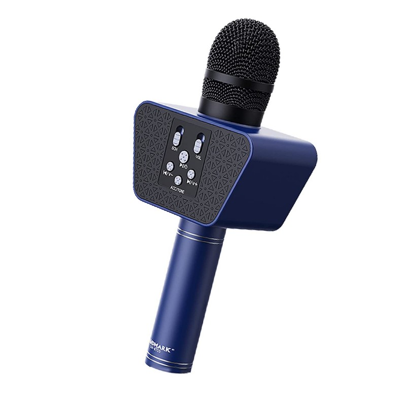 Landmark LM-BT-55-BL Stylish Wireless Rechargeable Bluetooth Karaoke Microphone for DJ Party & Singing