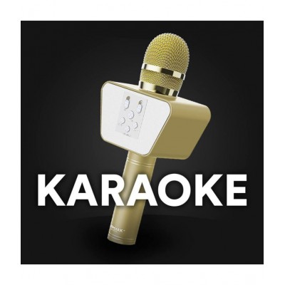 Landmark LM-BT-55-GD Stylish Wireless Rechargeable Bluetooth Karaoke Microphone for DJ Party & Singing