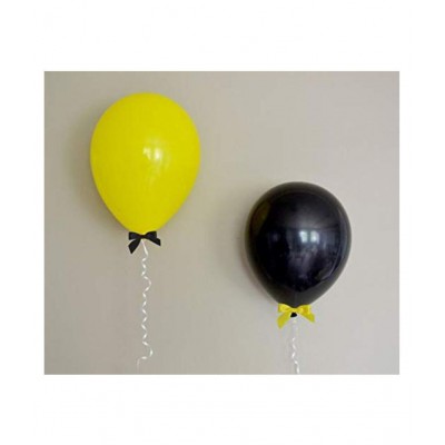 Latex Party Balloons  for Birthday / Anniversary / Baby Shower - (Black and Yellow)pack of 50 pcs