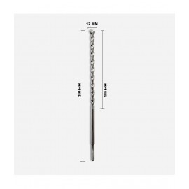 Laxmi (12 x 310mm) Cross Tip Concrete Drill bit (Silver) Masonry Bit