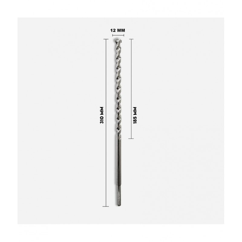 Laxmi (12 x 310mm) Cross Tip Concrete Drill bit (Silver) Masonry Bit